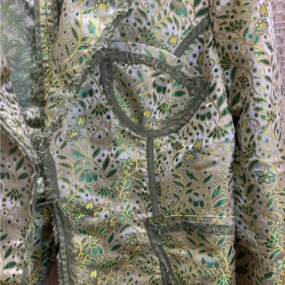The Limited Green Metallic Floral Quilted Blazer - Picture 3 of 10